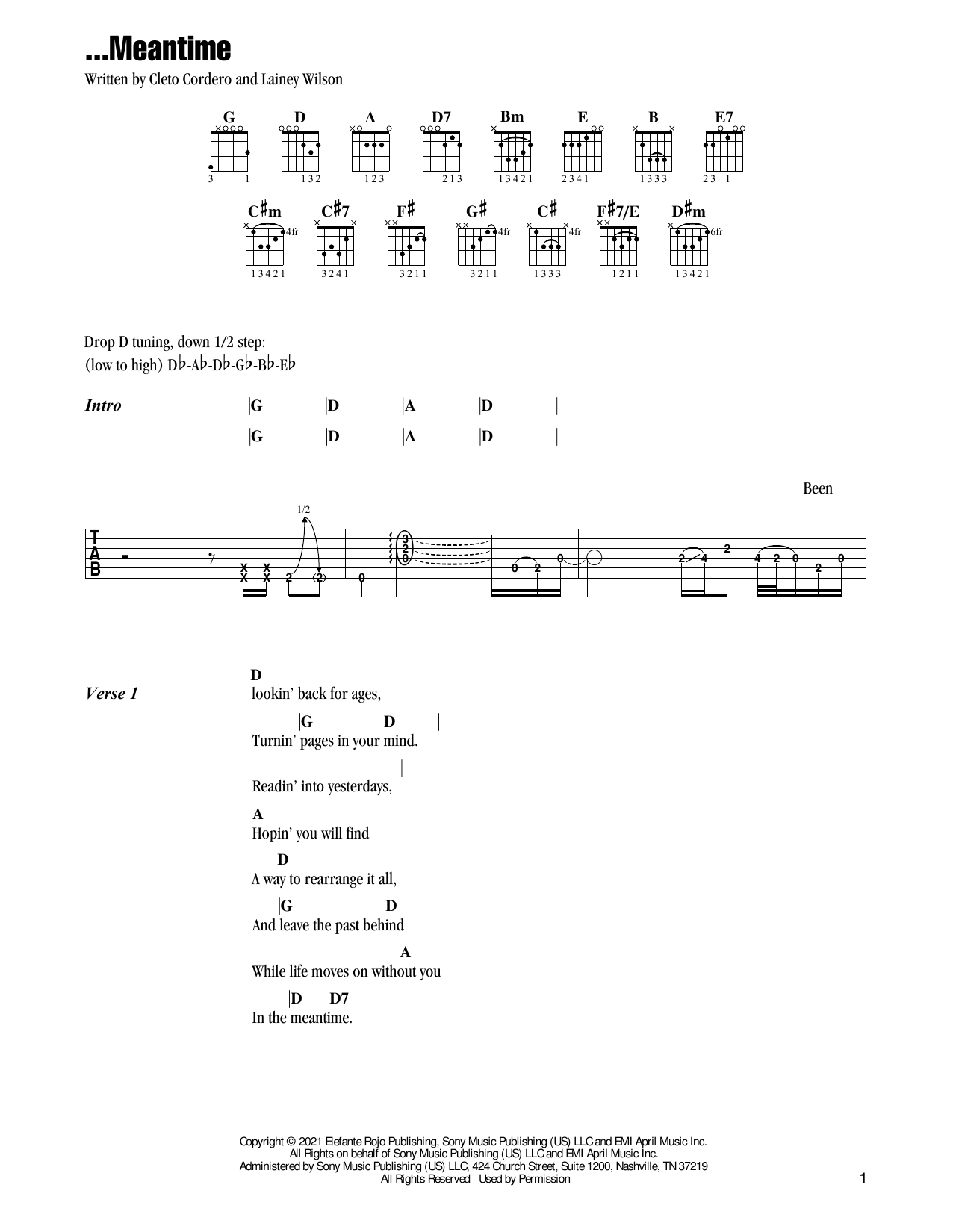 Download Flatland Cavalry ...Meantime Sheet Music