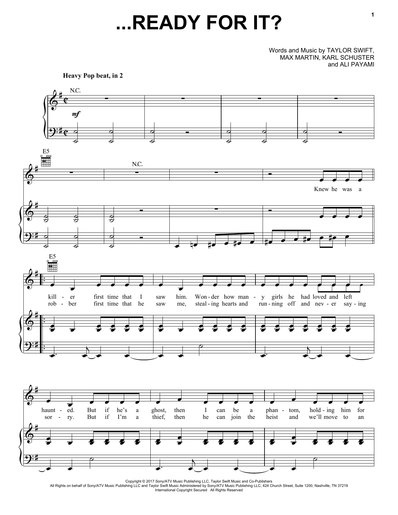Download Taylor Swift ...Ready For It? Sheet Music