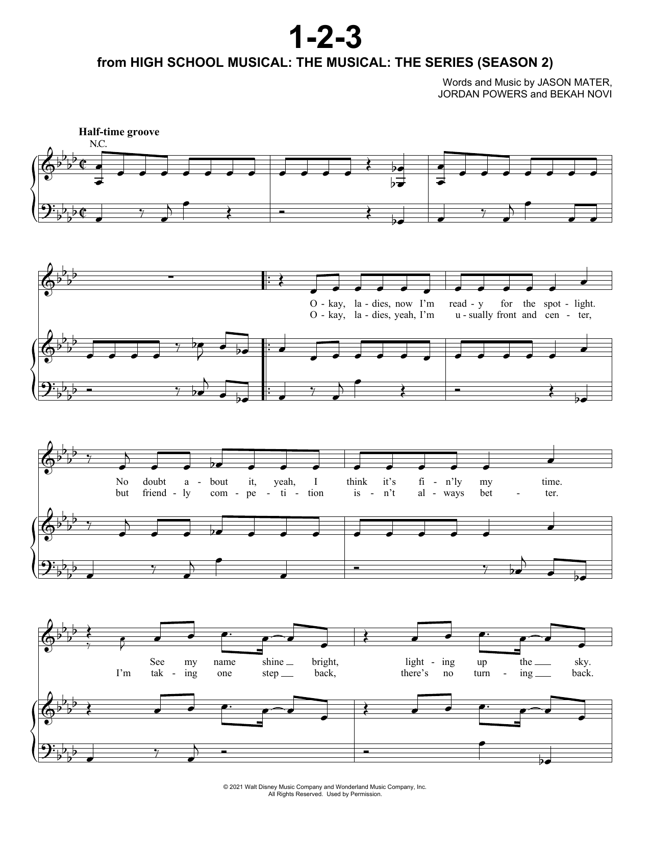Download Julia Lester, Dara Reneé & Sofia Wi 1-2-3 (from High School Musical: The Mu Sheet Music