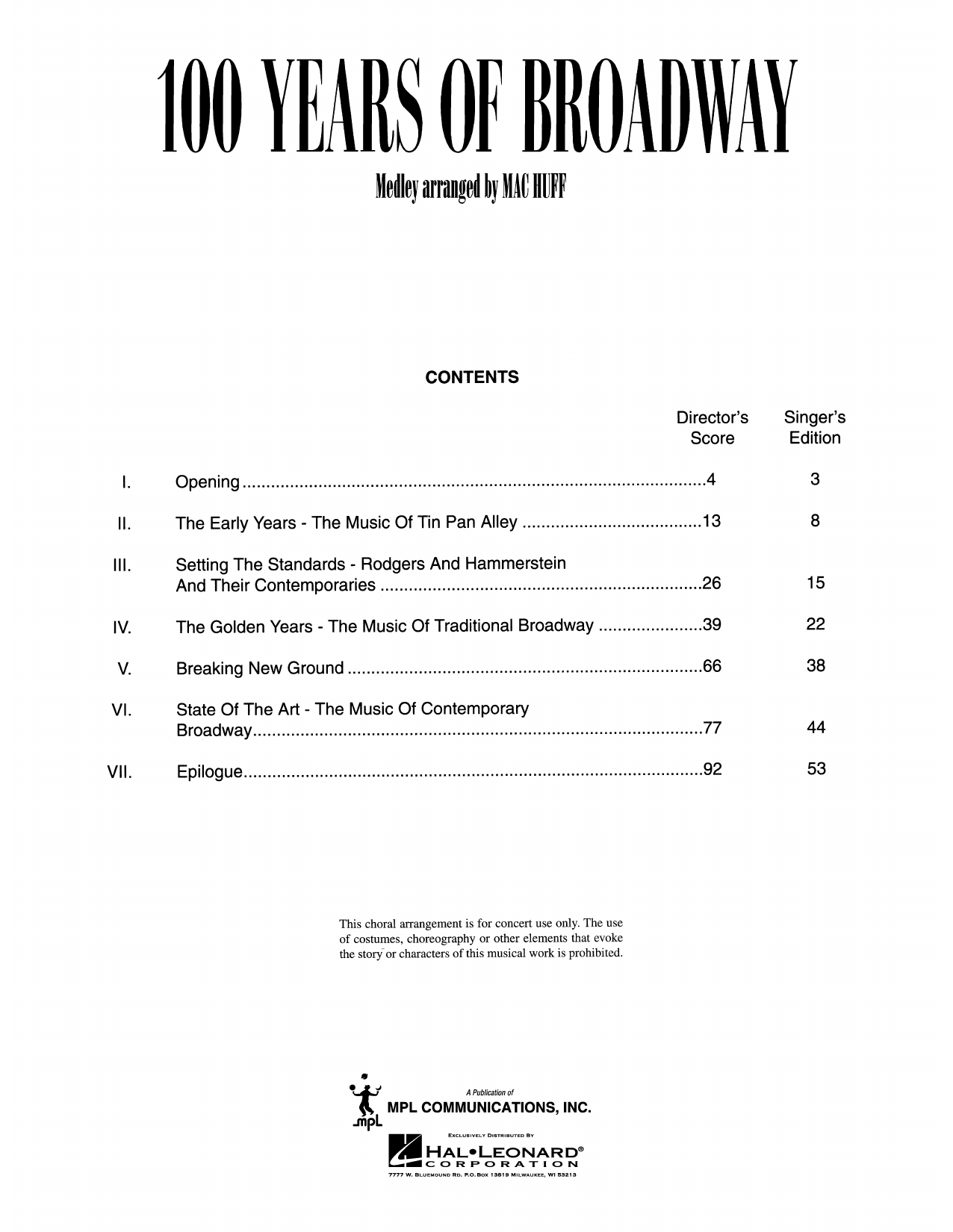 Download Mac Huff 100 Years of Broadway Sheet Music