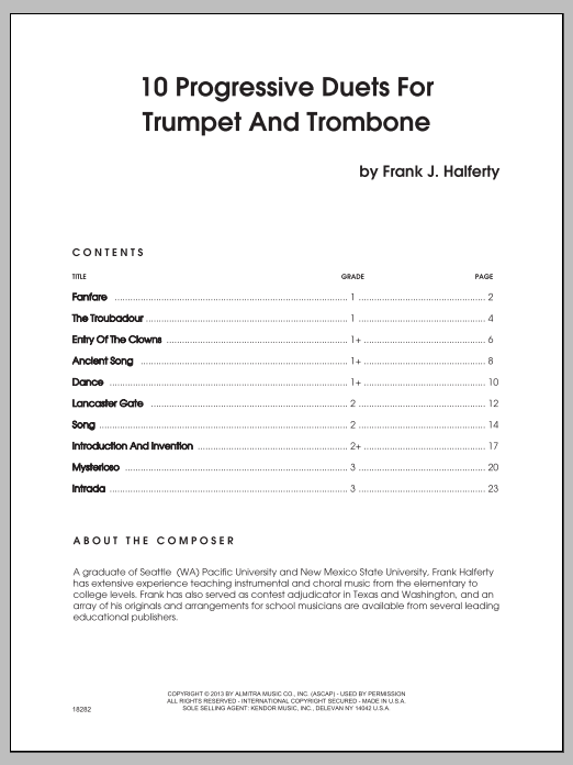 Download Halferty 10 Progressive Duets For Trumpet And Tr Sheet Music