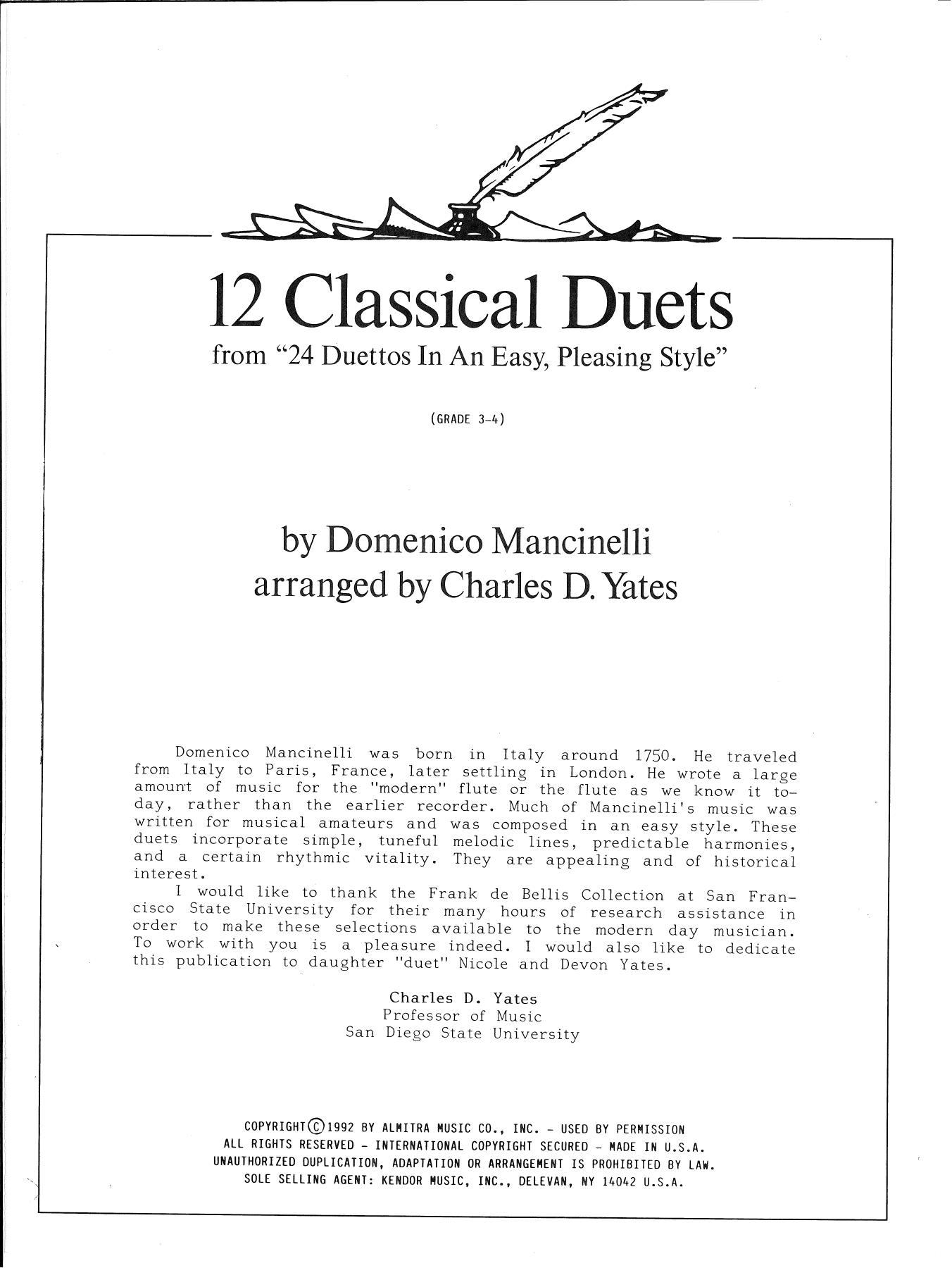 Download Charles Yates 12 Classical Duets (from 24 Duettos In Sheet Music