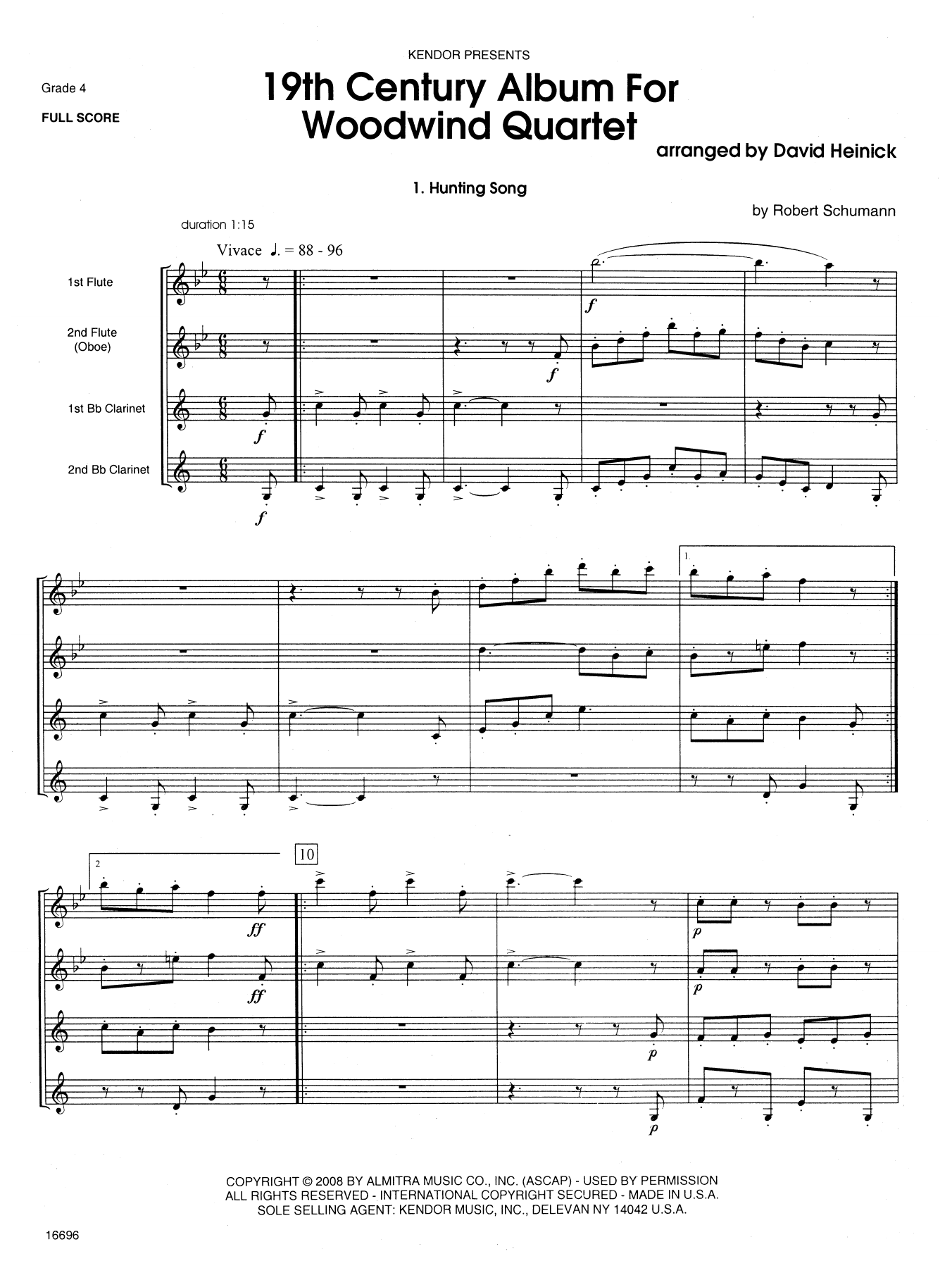 Download David Heinick 19th Century Album For Woodwind Quartet Sheet Music