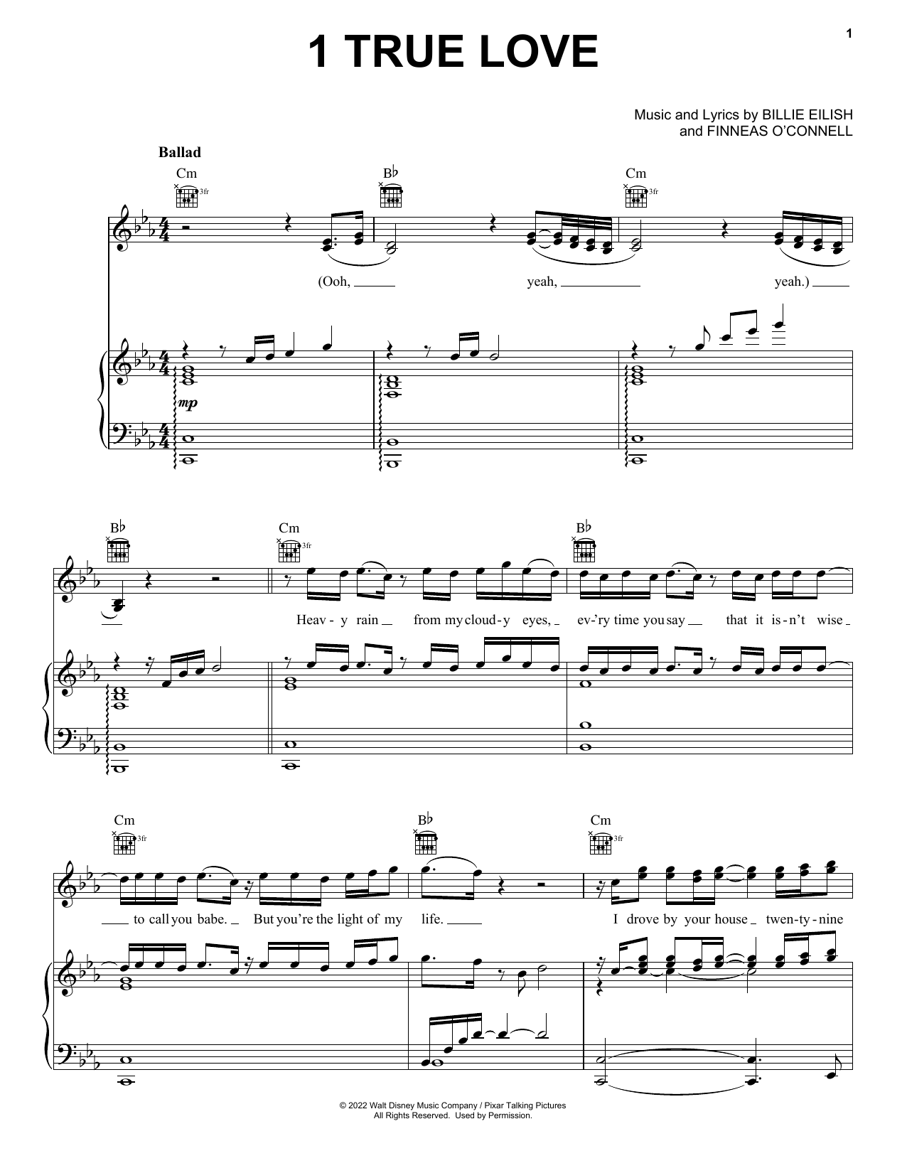 4*TOWN 1 True Love (from Turning Red) sheet music notes printable PDF score