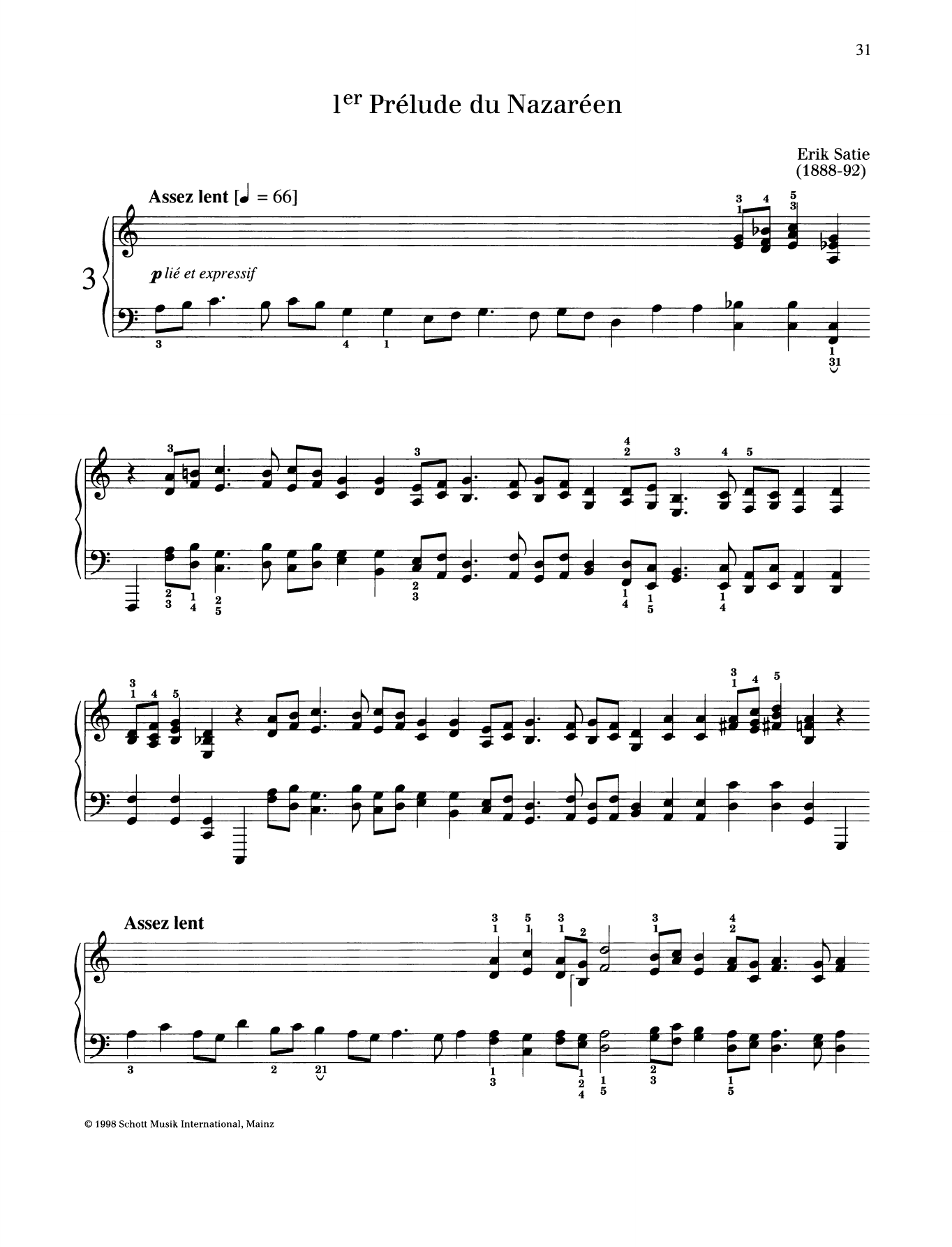 Download Erik Satie 1er Prelude du Nazareen Sheet Music