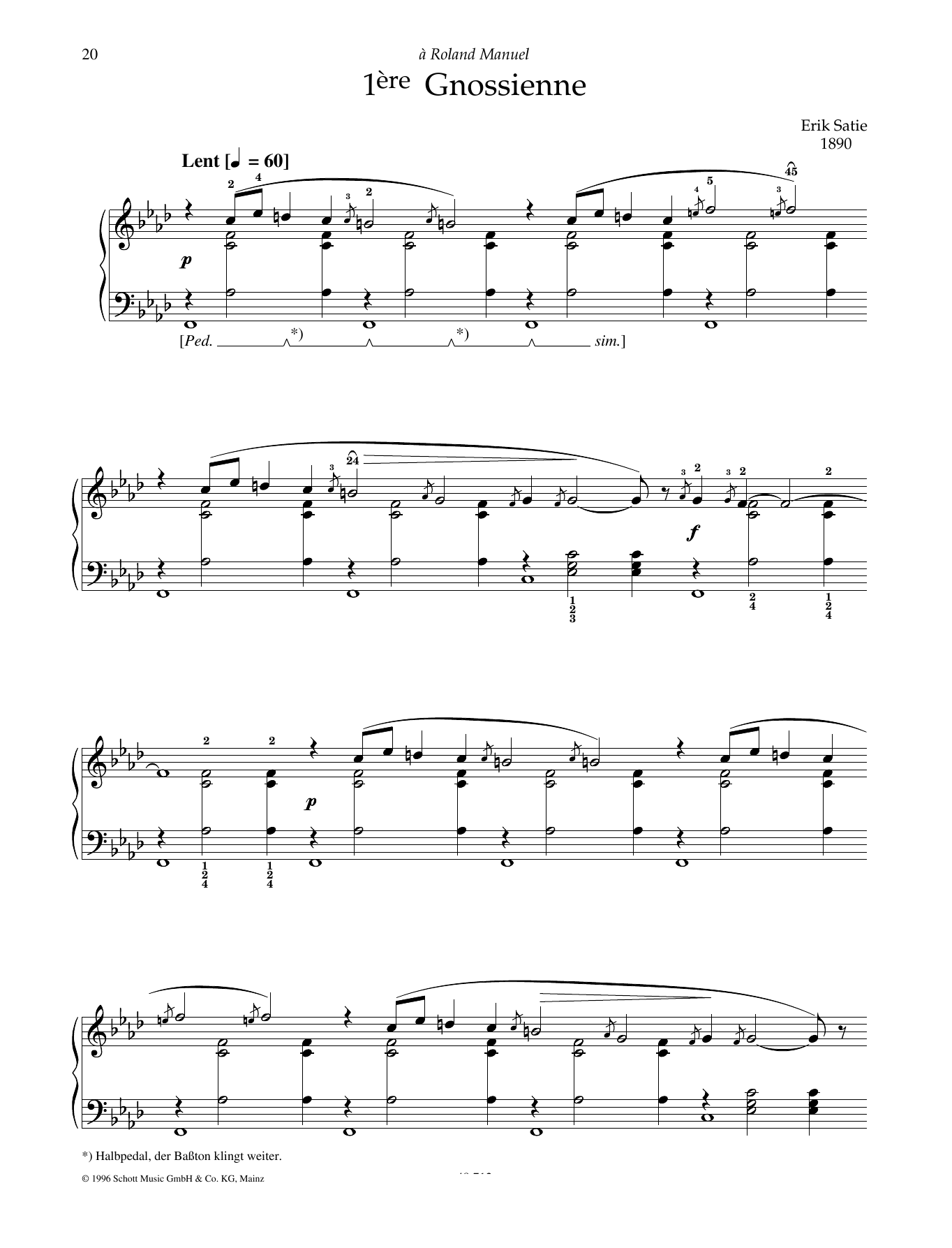 Download Erik Satie 1ere Gnossienne Sheet Music