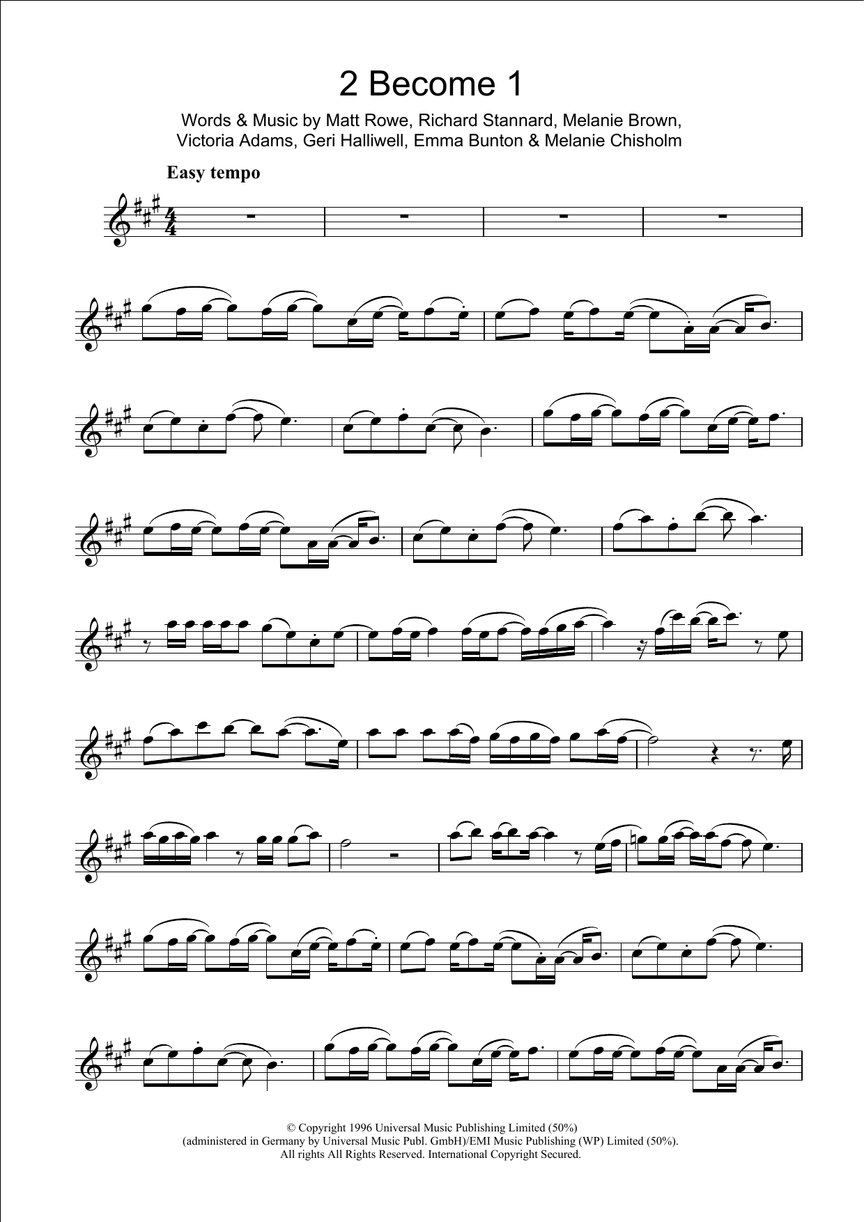 Download The Spice Girls 2 Become 1 Sheet Music