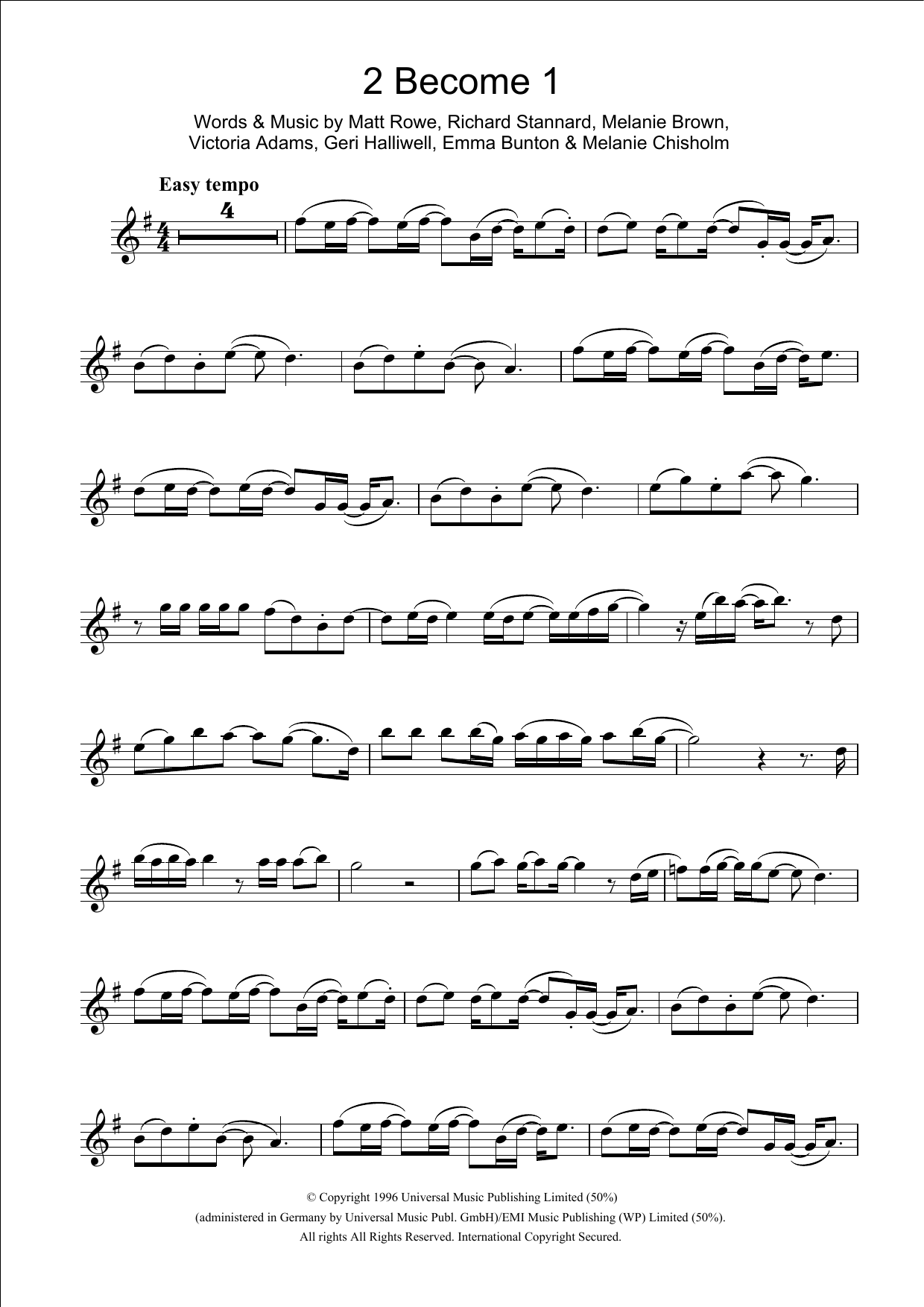 Download The Spice Girls 2 Become 1 Sheet Music
