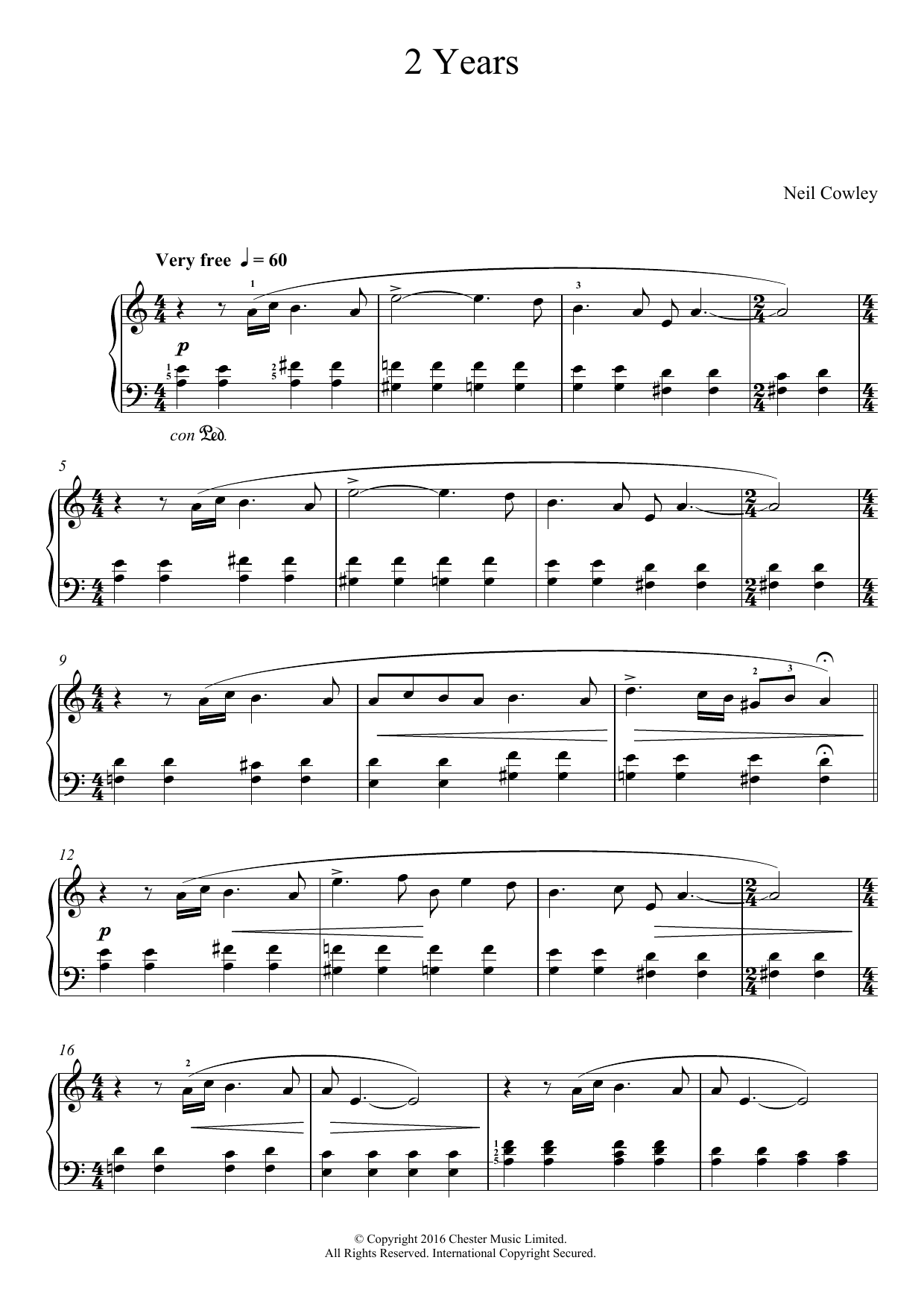 Download Neil Cowley 2 Years Sheet Music