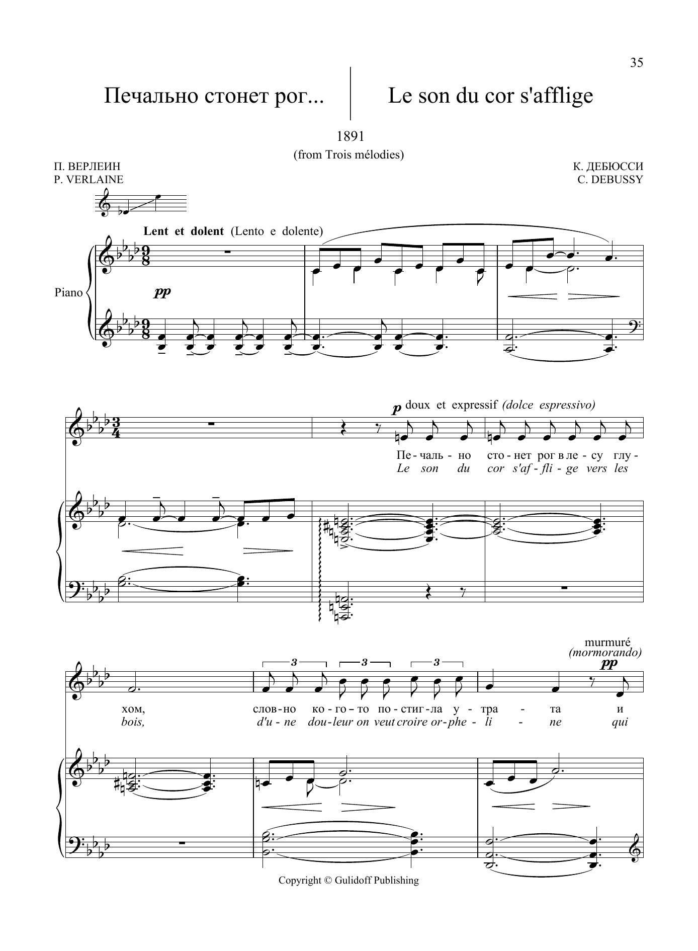Download Claude Debussy 20 Songs Vol. 2: Le son du cor s'afflig Sheet Music
