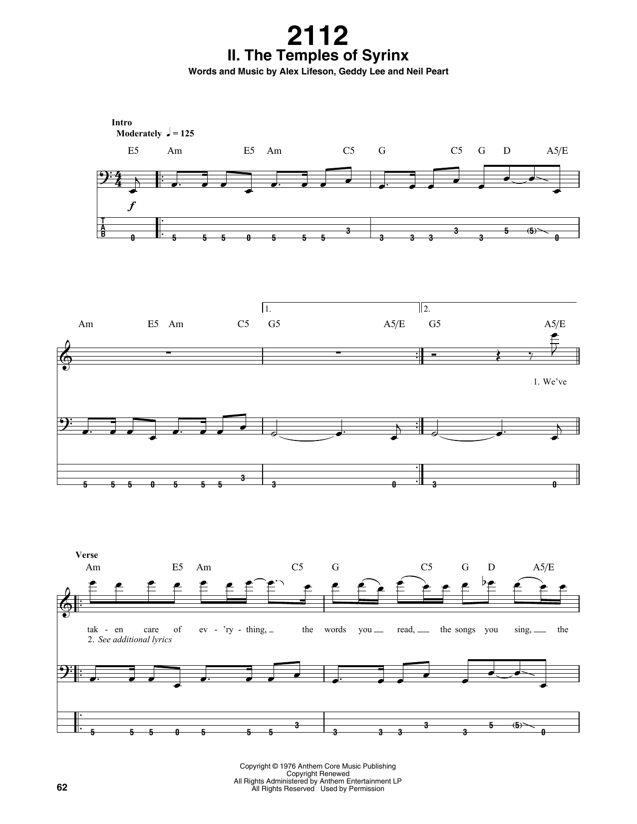 Download Rush 2112-II The Temples Of Syrinx Sheet Music