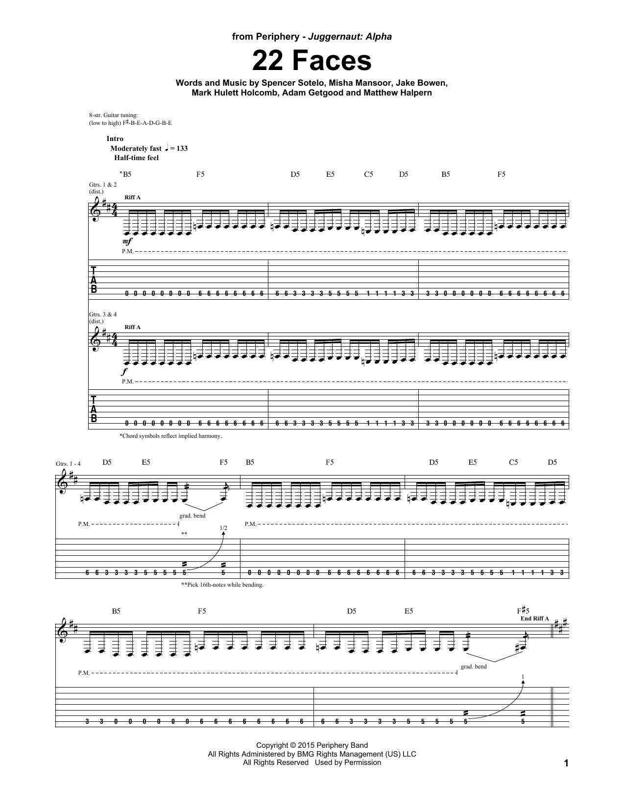 Download Periphery 22 Faces Sheet Music
