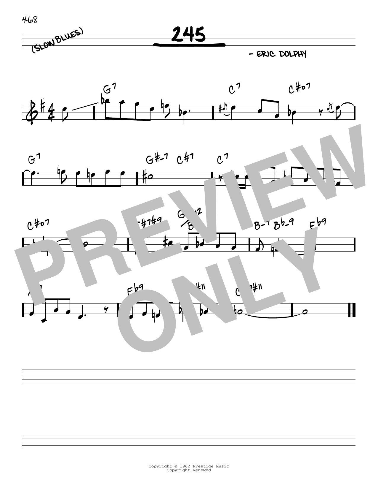 Download Eric Dolphy 245 Sheet Music