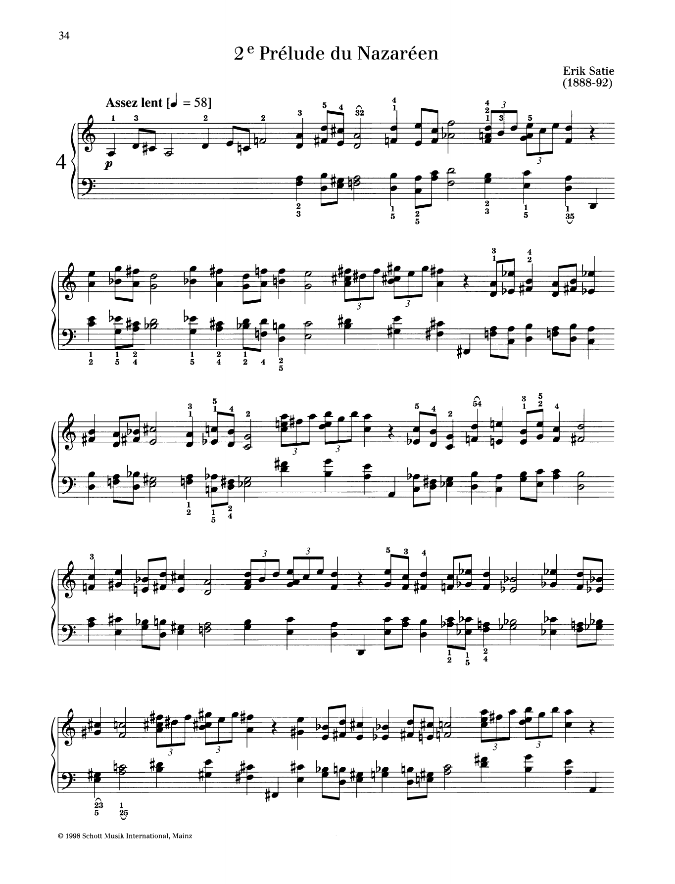 Download Erik Satie 2e Prelude du Nazareen Sheet Music