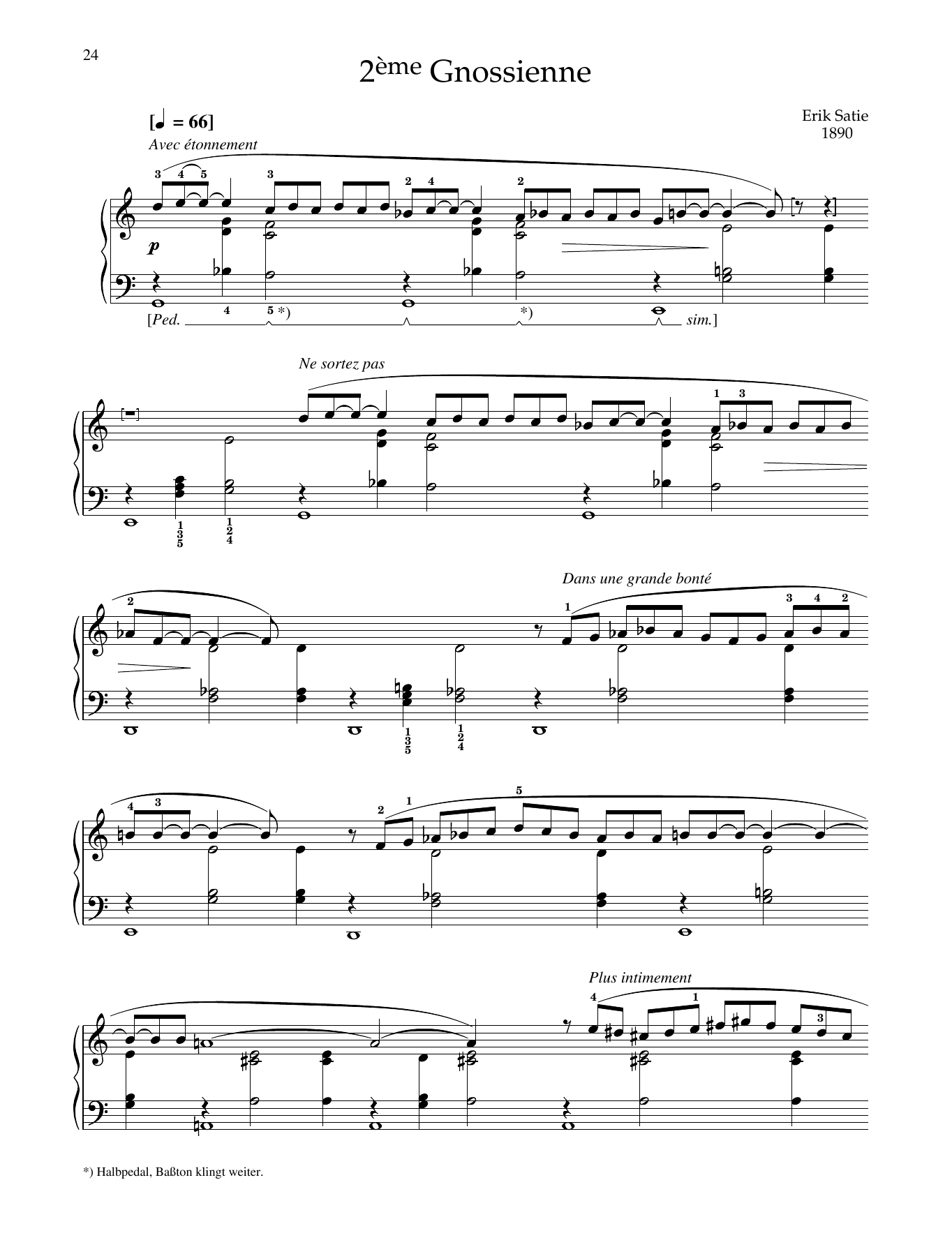 Download Erik Satie 2eme Gnossienne Sheet Music