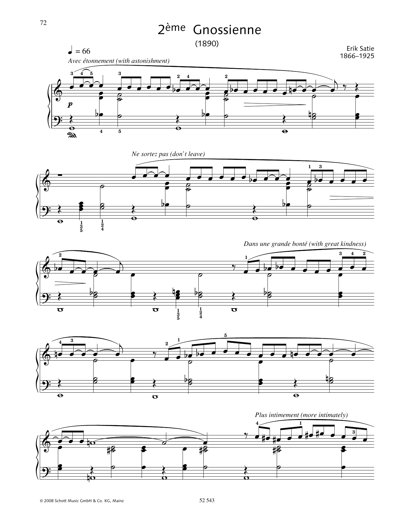 Download Erik Satie 2ème Gnossienne Sheet Music
