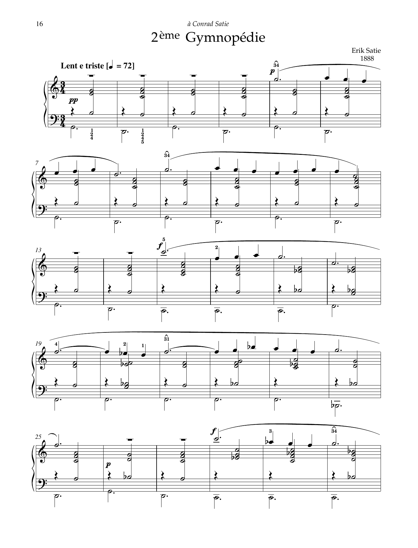 Download Erik Satie 2eme Gymnopedie Sheet Music
