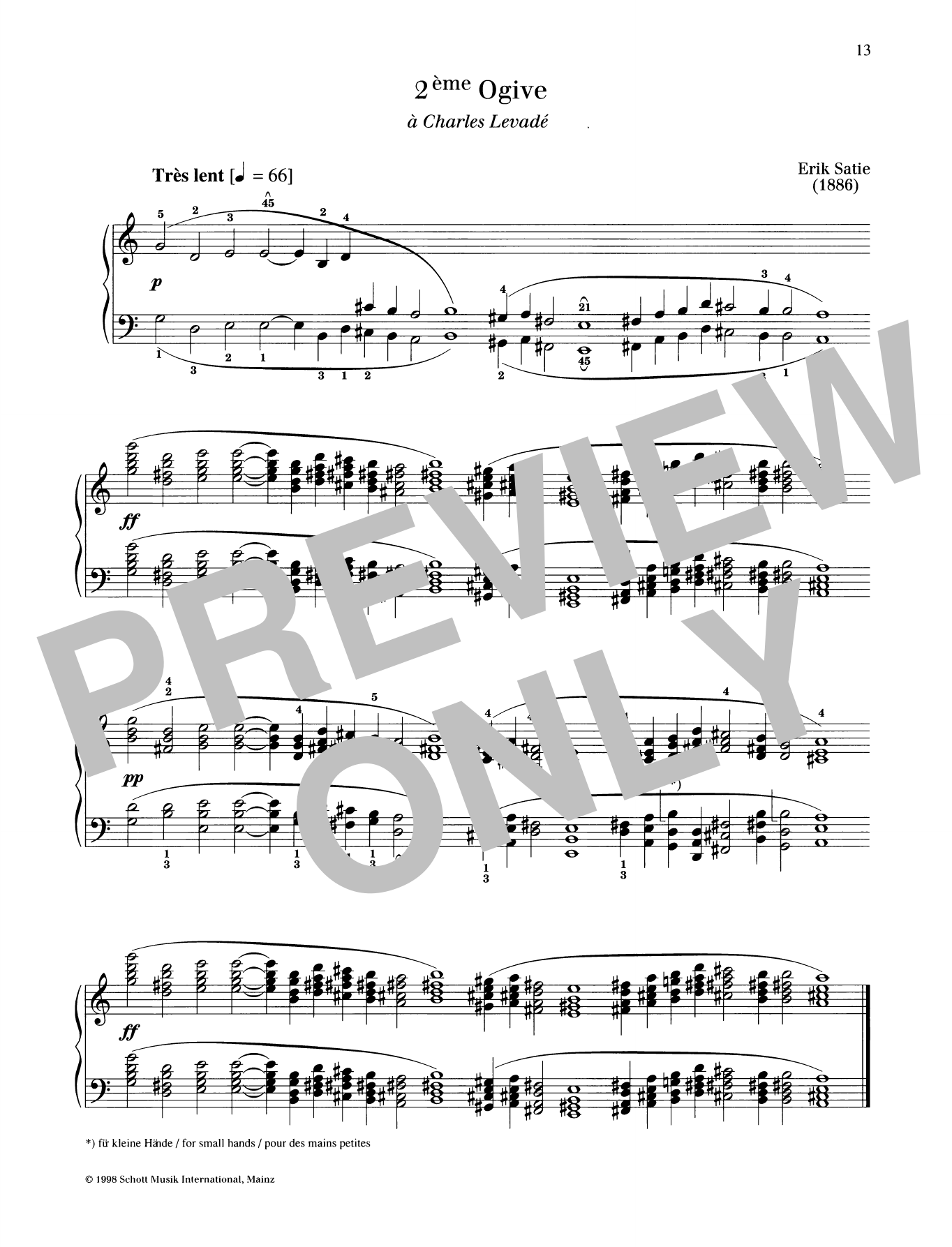 Download Erik Satie 2ème Ogive Sheet Music