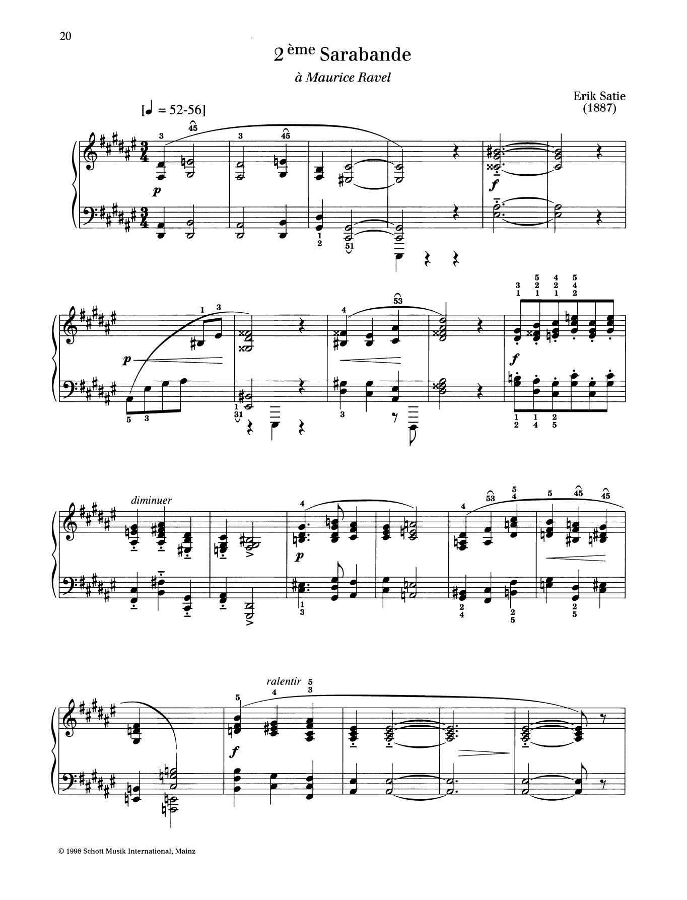 Download Erik Satie 2eme Sarabande Sheet Music
