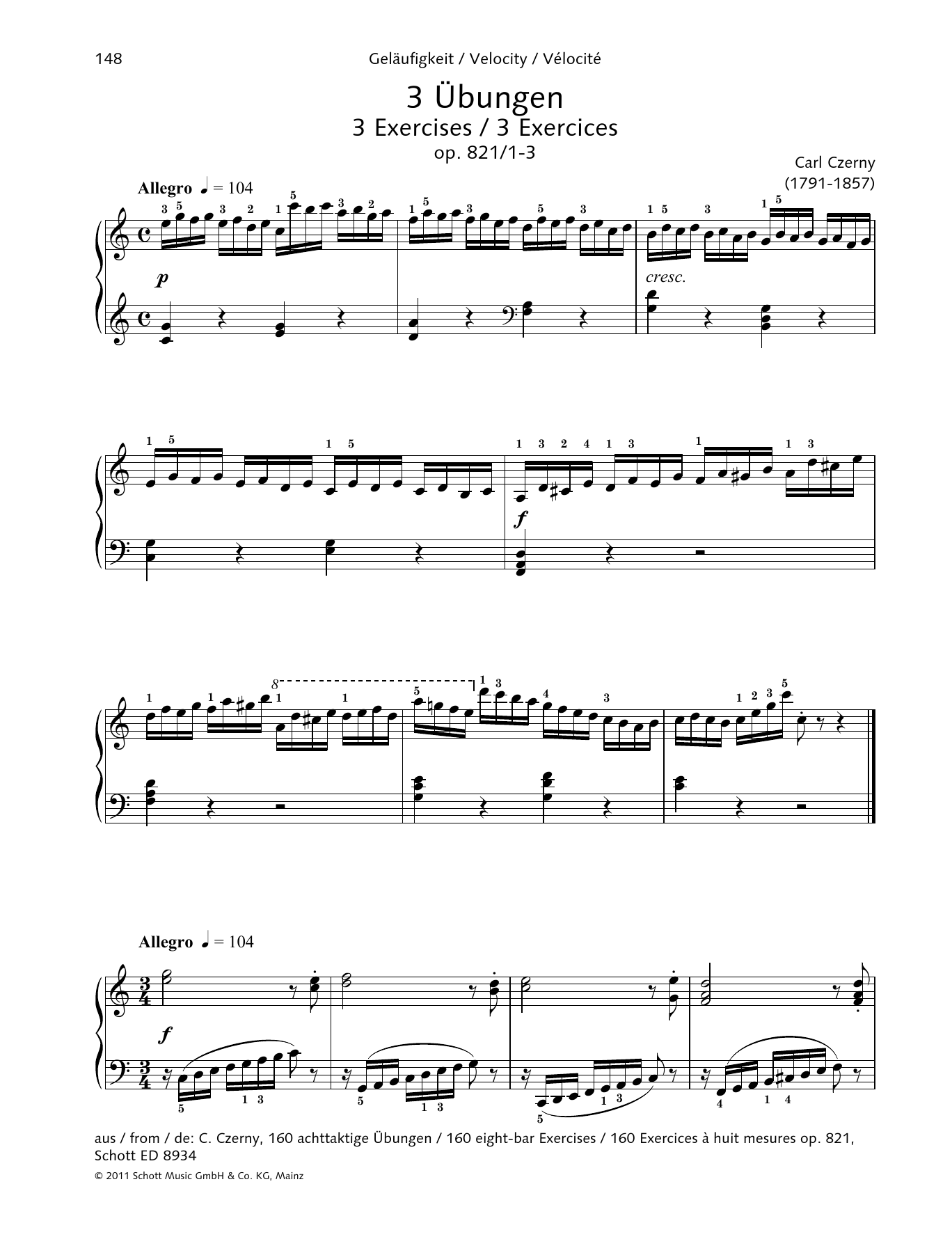 Download Carl Czerny 3 Exercises Sheet Music