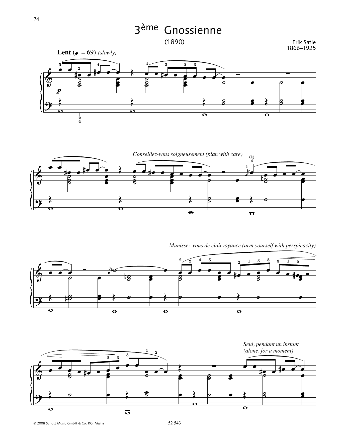Download Erik Satie 3ème Gnossienne Sheet Music