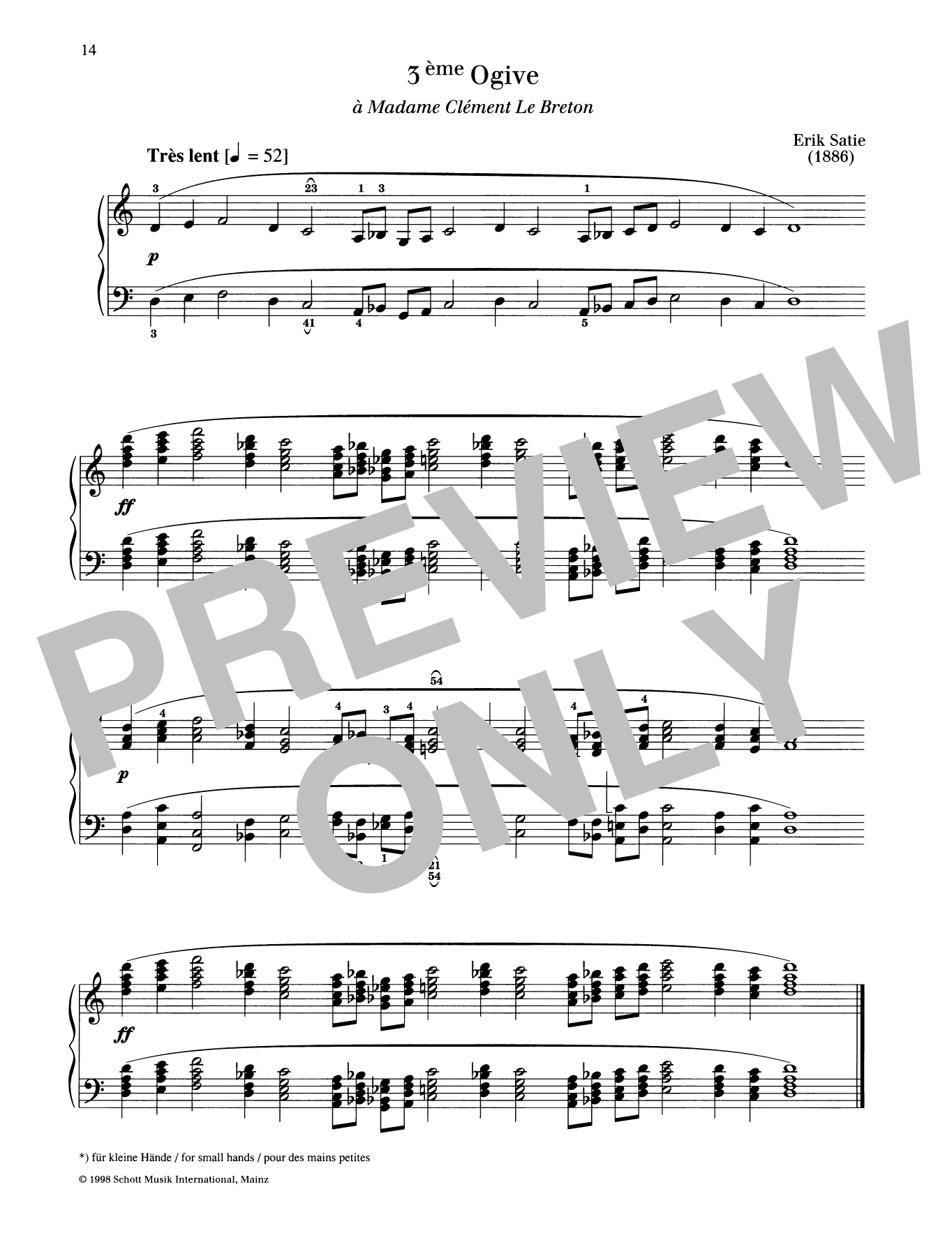 Download Erik Satie 3ème Ogive Sheet Music