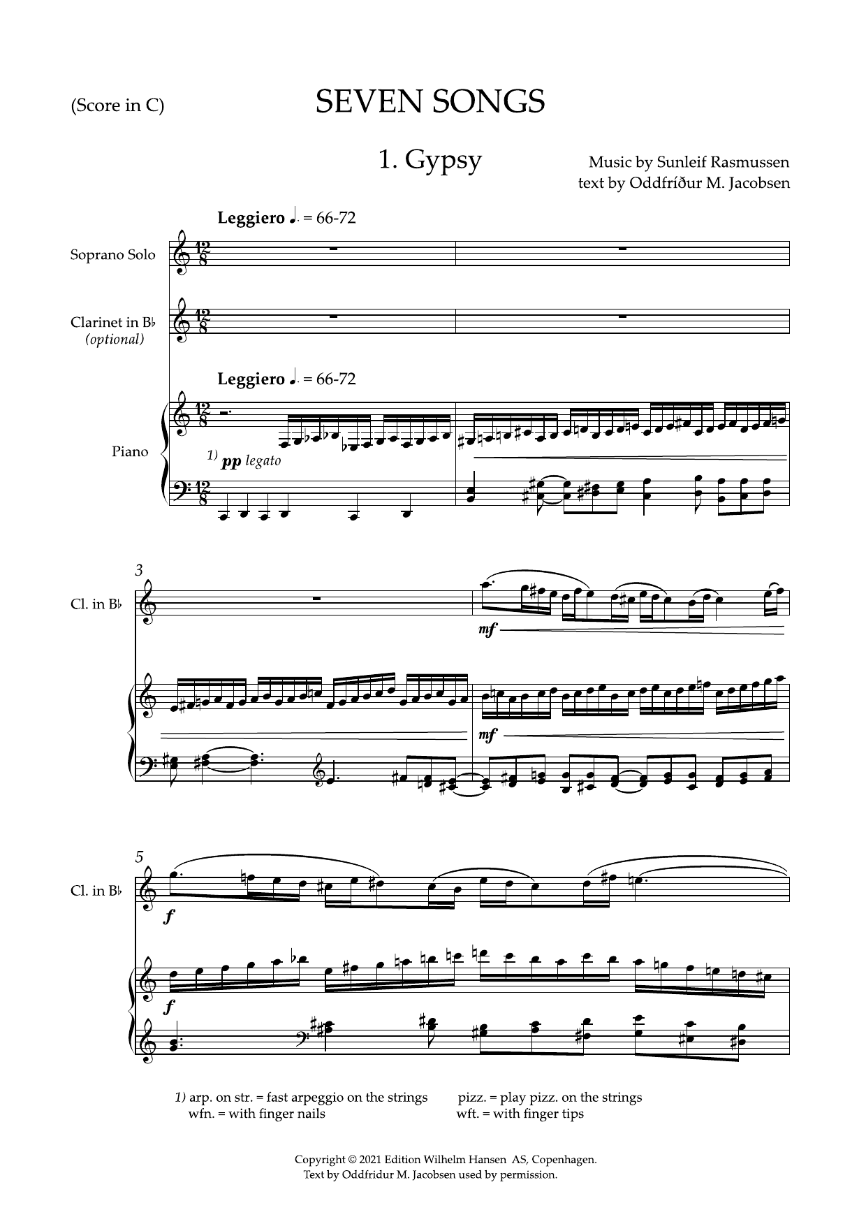 Sunleif Rasmussen 7 Sange Til Min Brors Digte (7 Songs for My Brother's Poems) sheet music notes printable PDF score