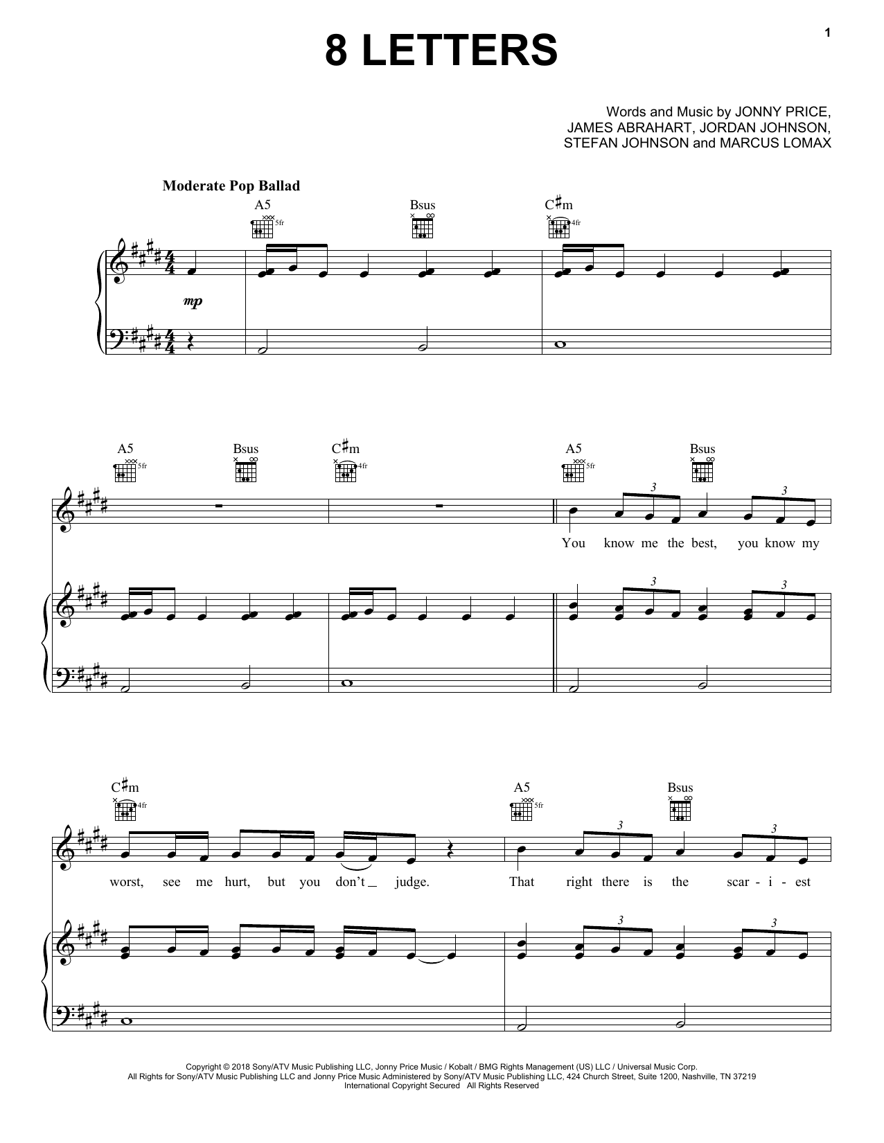 Download Why Don't We 8 Letters Sheet Music