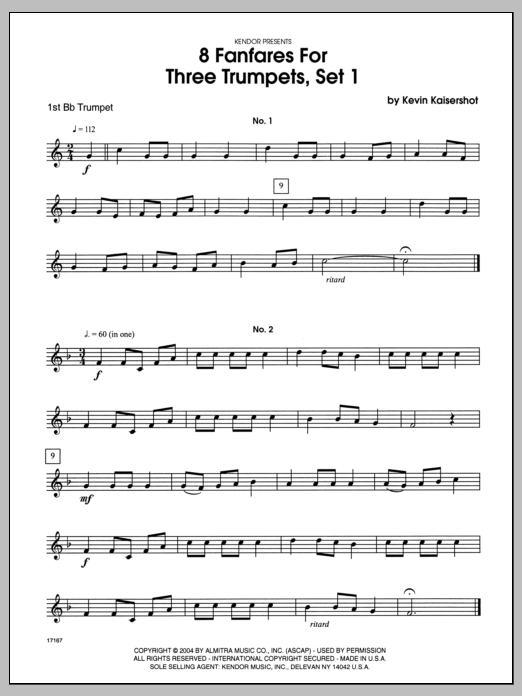 Download Kaisershot 8 Fanfares For Three Trumpets, Set 1 - Sheet Music