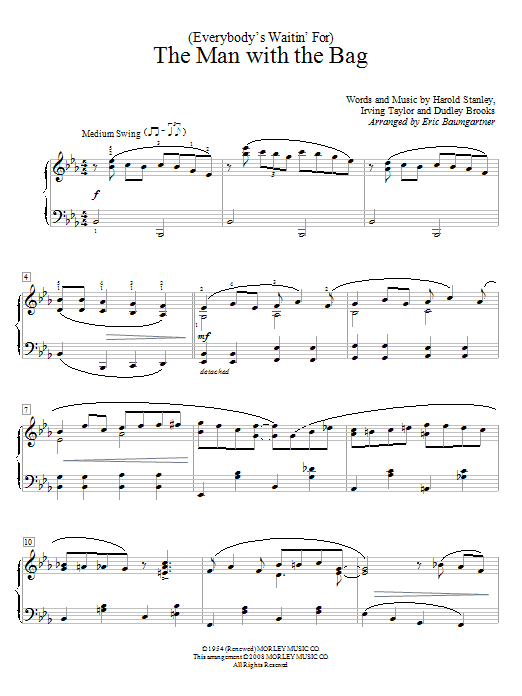 Irving Taylor (Everybody's Waitin' For) The Man With The Bag sheet music notes printable PDF score