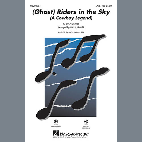 Download Mark Brymer (Ghost) Riders In The Sky (A Cowboy Legend) - Bass Sheet Music and Printable PDF Score for Choir Instrumental Pak
