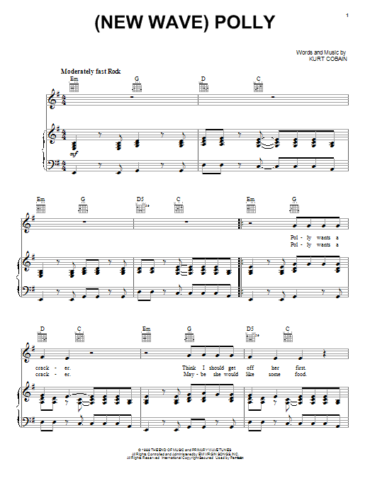 Nirvana (New Wave) Polly sheet music notes printable PDF score