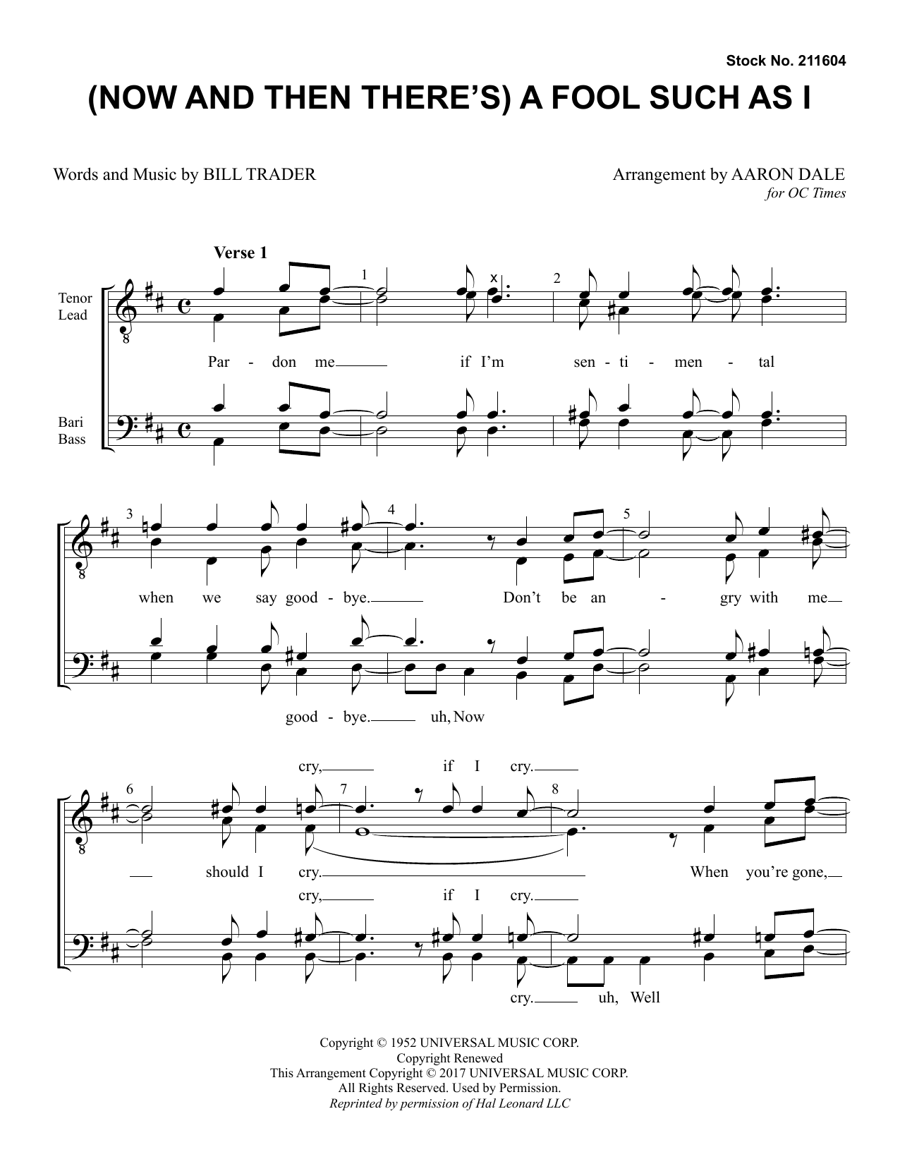 Download Bill Trader (Now And Then There's) A Fool Such As I Sheet Music
