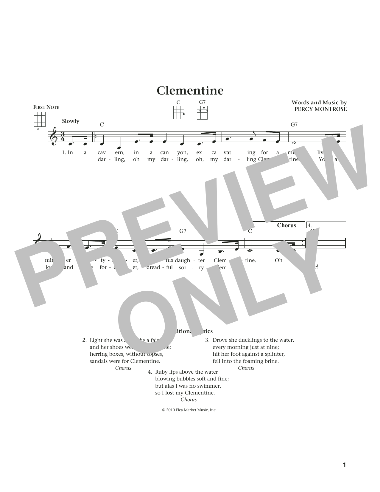 Download Percy Montrose (Oh, My Darling) Clementine (from The D Sheet Music