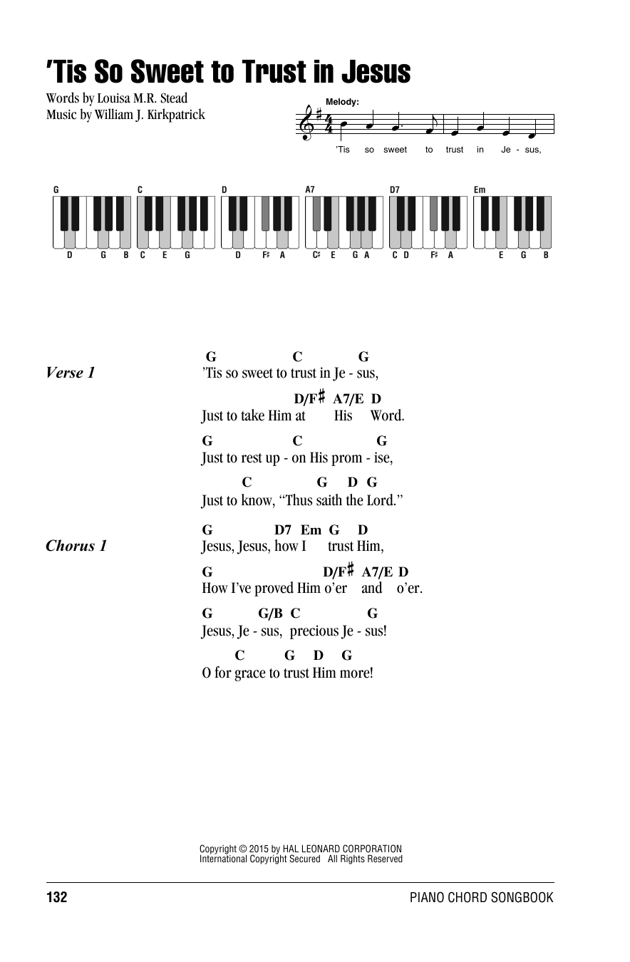 William J. Kirkpatrick 'Tis So Sweet To Trust In Jesus sheet music notes printable PDF score