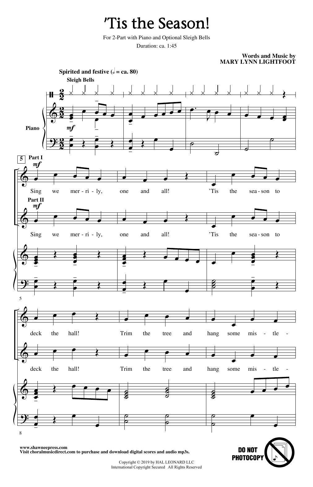 Mary Lynn Lightfoot 'Tis The Season! sheet music notes printable PDF score