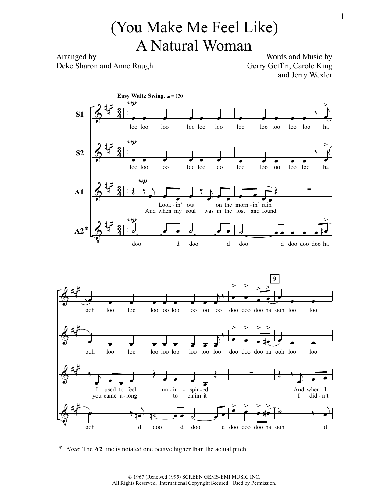 Deke Sharon (You Make Me Feel Like) A Natural Woman sheet music notes printable PDF score