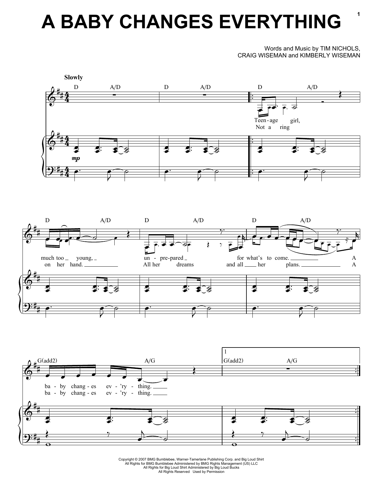 Download Faith Hill A Baby Changes Everything Sheet Music