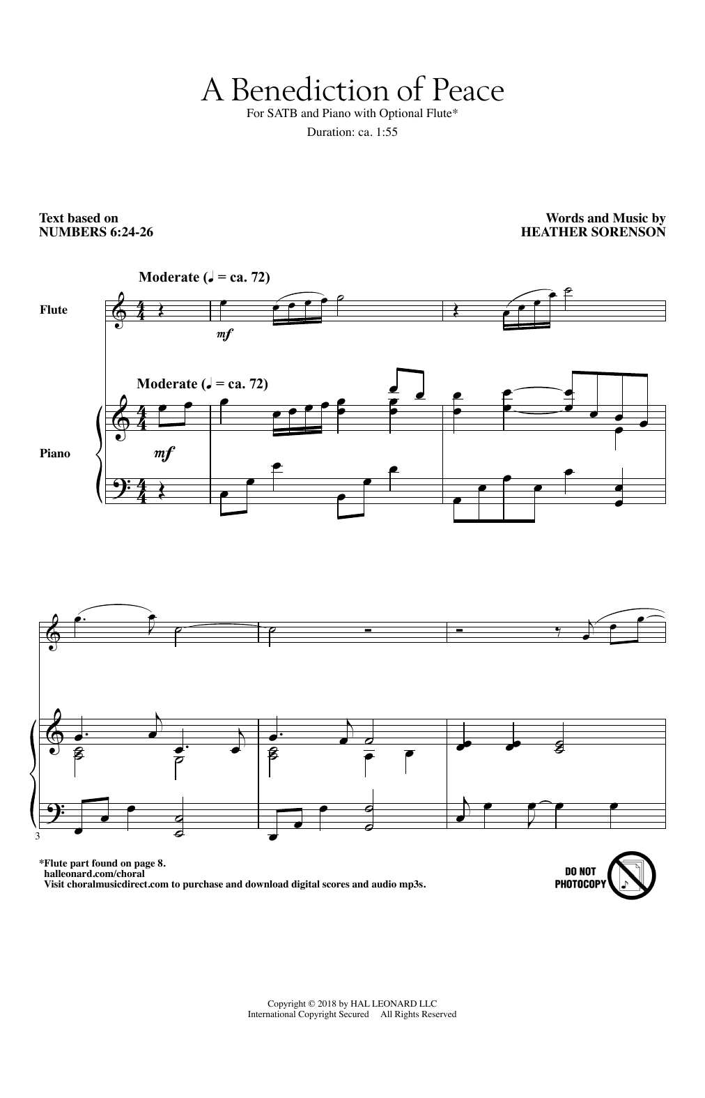 Download Heather Sorenson A Benediction Of Peace Sheet Music