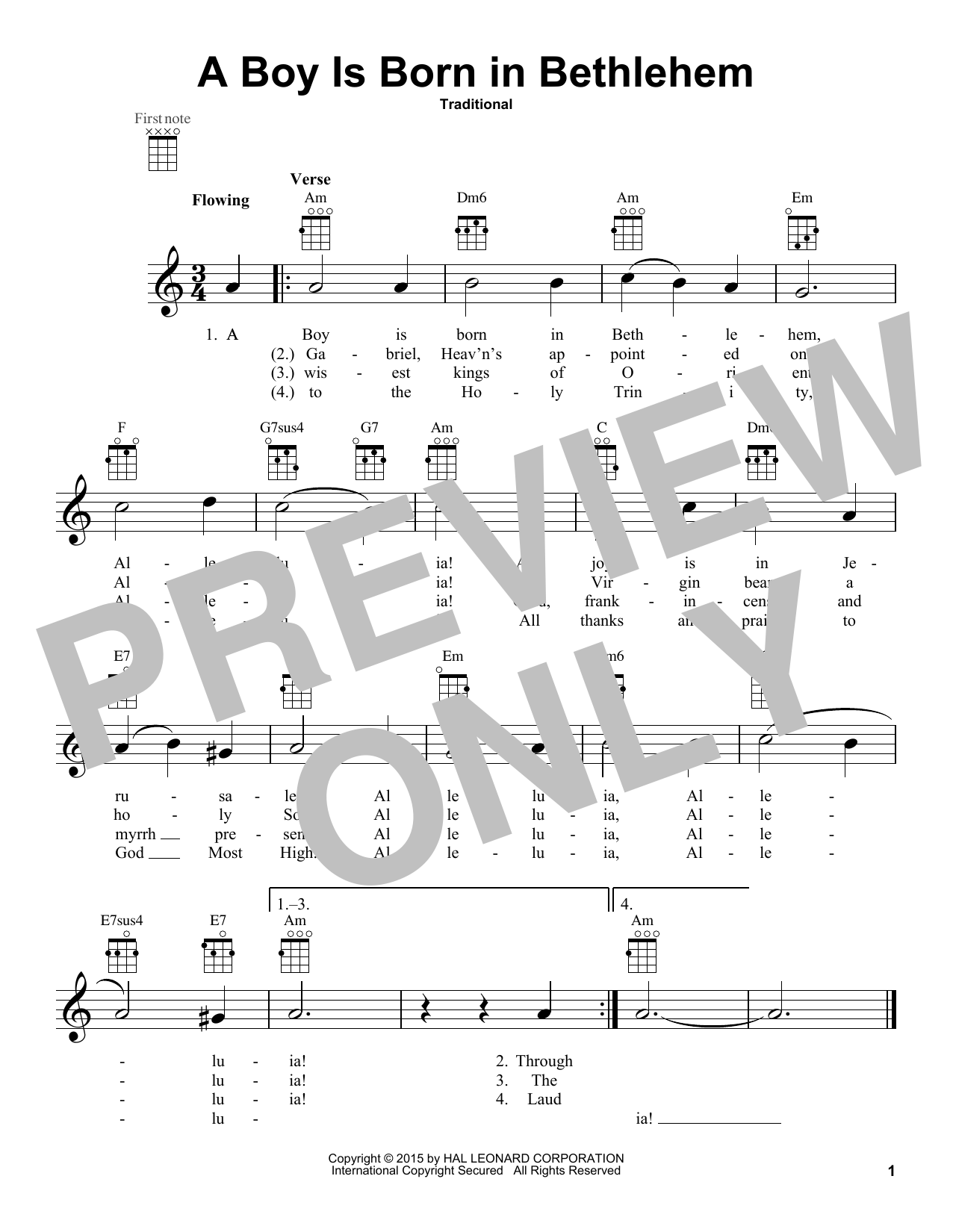 Download Traditional A Boy Is Born In Bethlehem Sheet Music