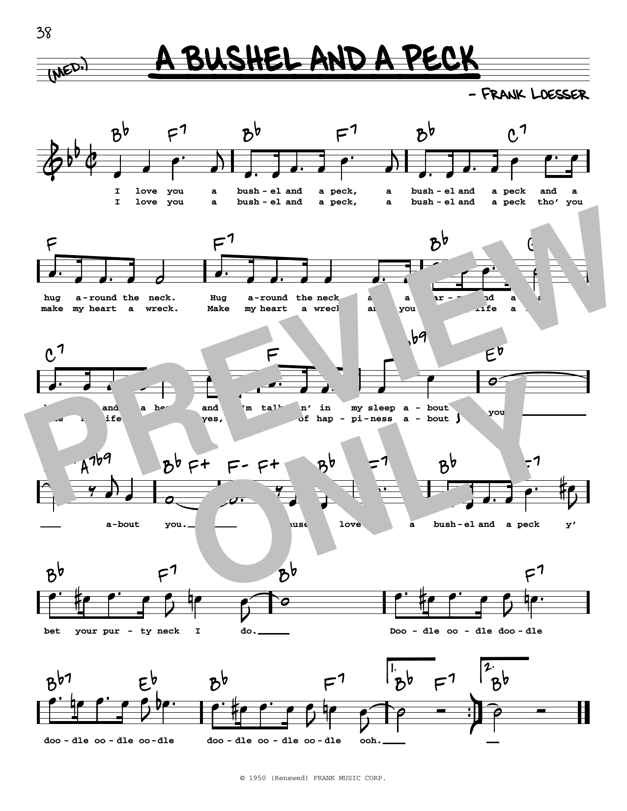 Download Frank Loesser A Bushel And A Peck (High Voice) (from Sheet Music