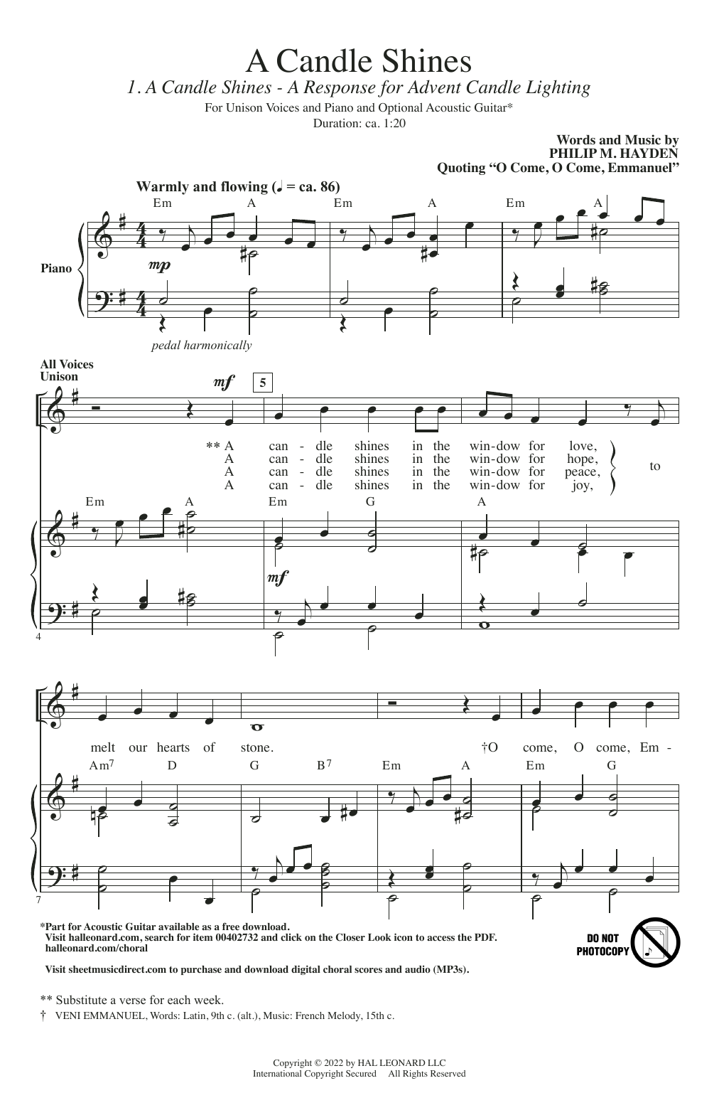 Download Philip M. Hayden A Candle Shines (A Response For Advent Sheet Music