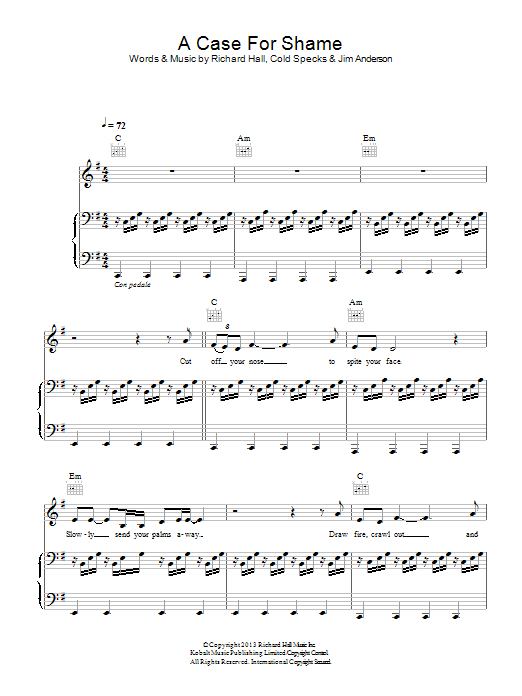 Download Moby A Case For Shame Sheet Music