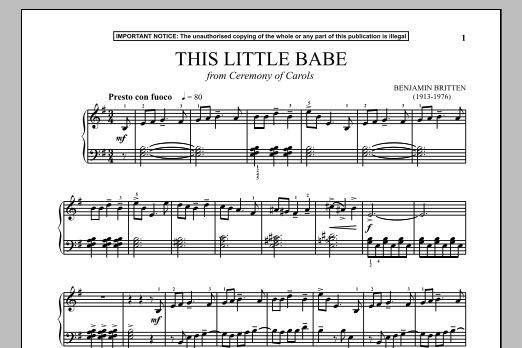 Download Benjamin Britten A Ceremony Of Carols, Op. 28, This Litt Sheet Music