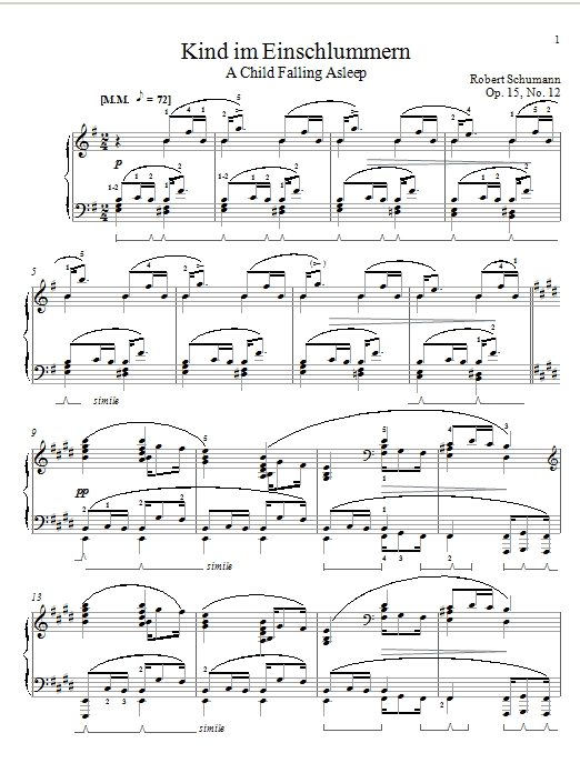 Download Robert Schumann A Child Falling Asleep, Op. 15, No. 12 Sheet Music