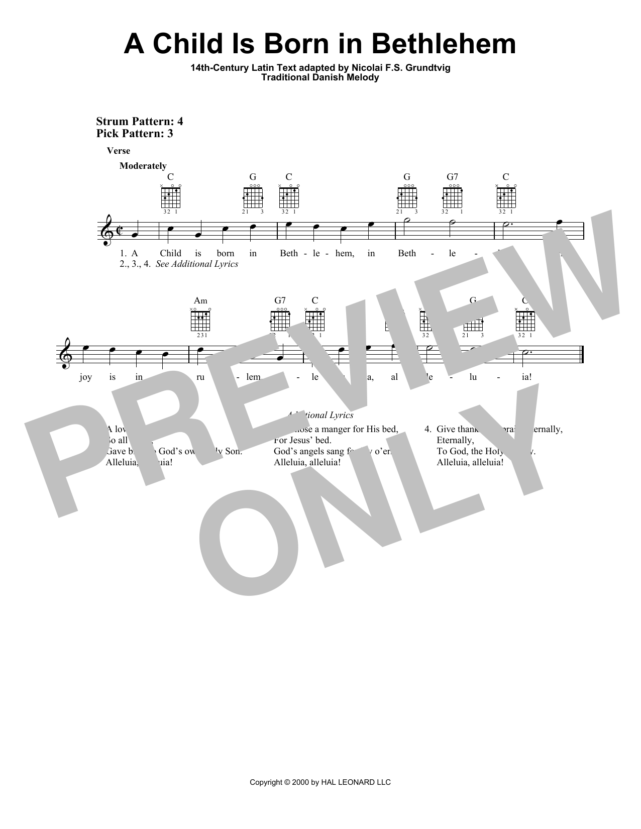 Download Nicolai F.S. Grundtvig A Child Is Born In Bethlehem Sheet Music