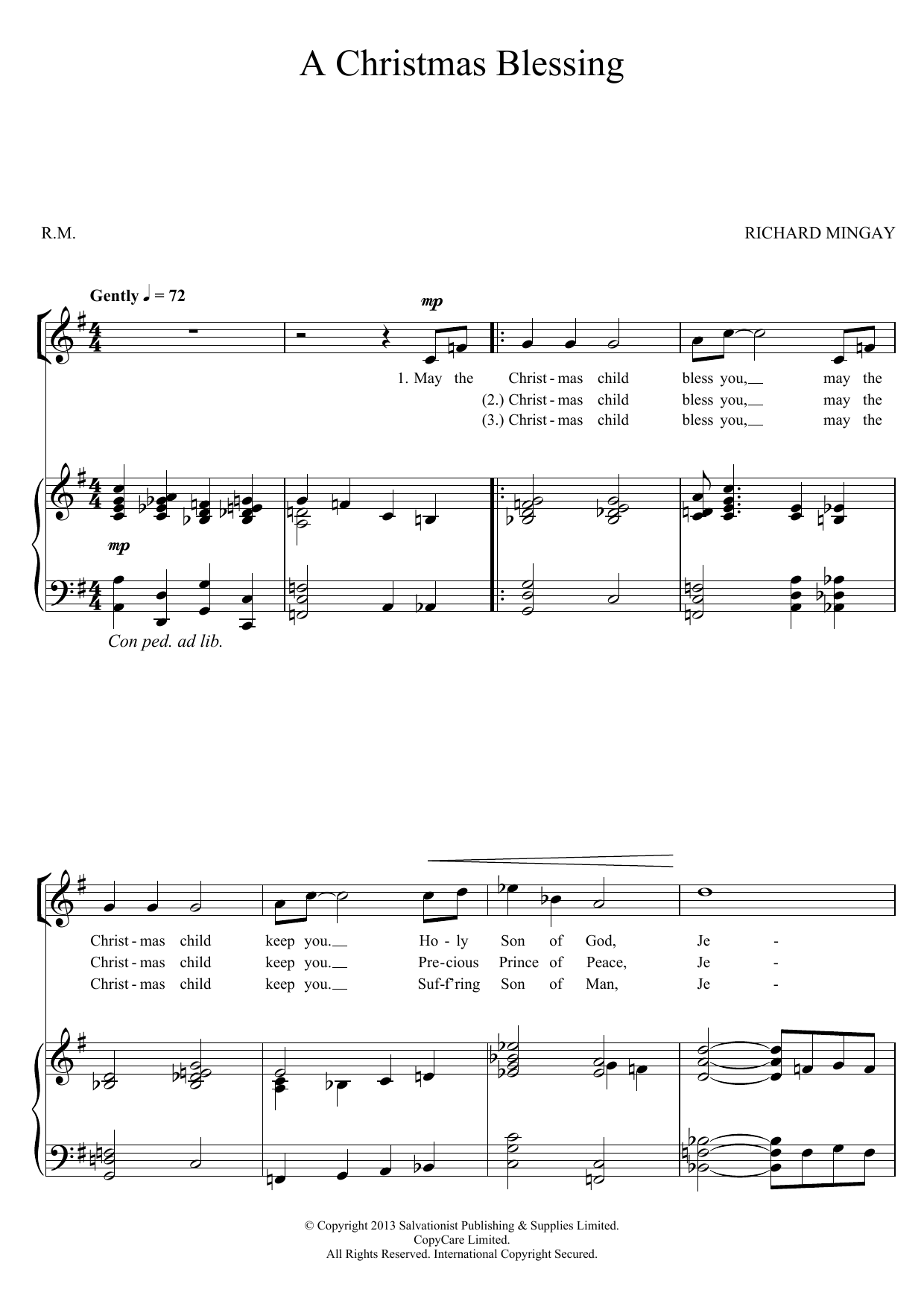 Download The Salvation Army A Christmas Blessing Sheet Music