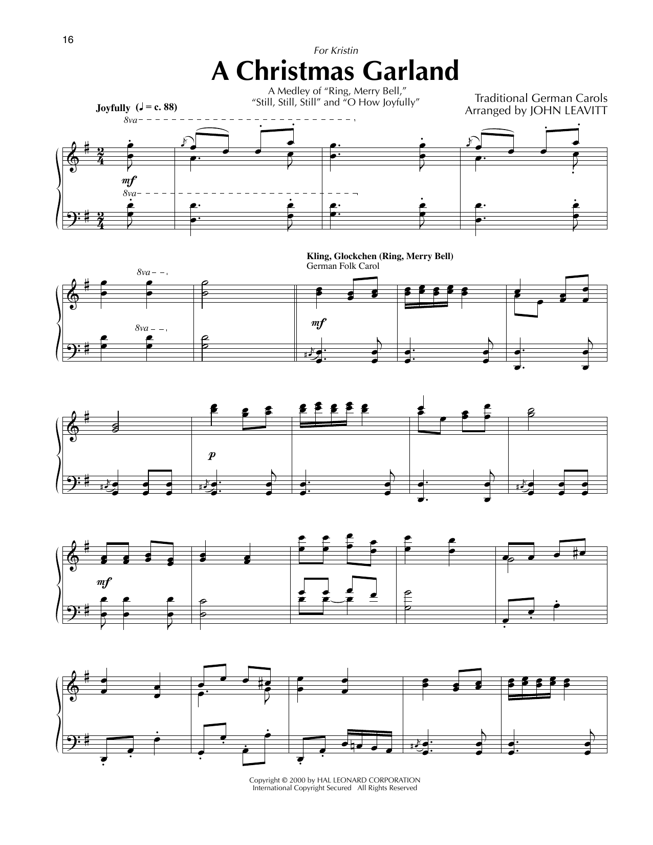 Download Traditional German Carols A Christmas Garland (arr. John Leavitt) Sheet Music