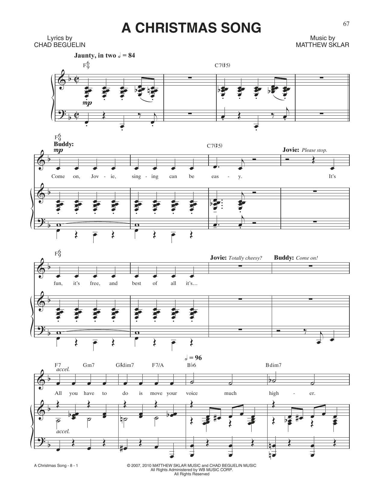 Download Matthew Sklar & Chad Beguelin A Christmas Song (from Elf: The Musical Sheet Music