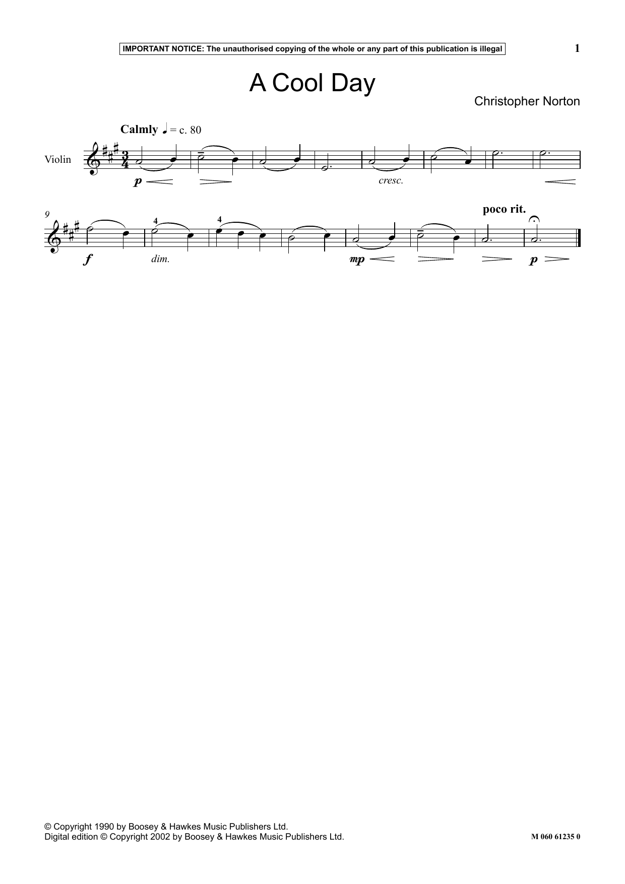 Download Christopher Norton A Cool Day Sheet Music